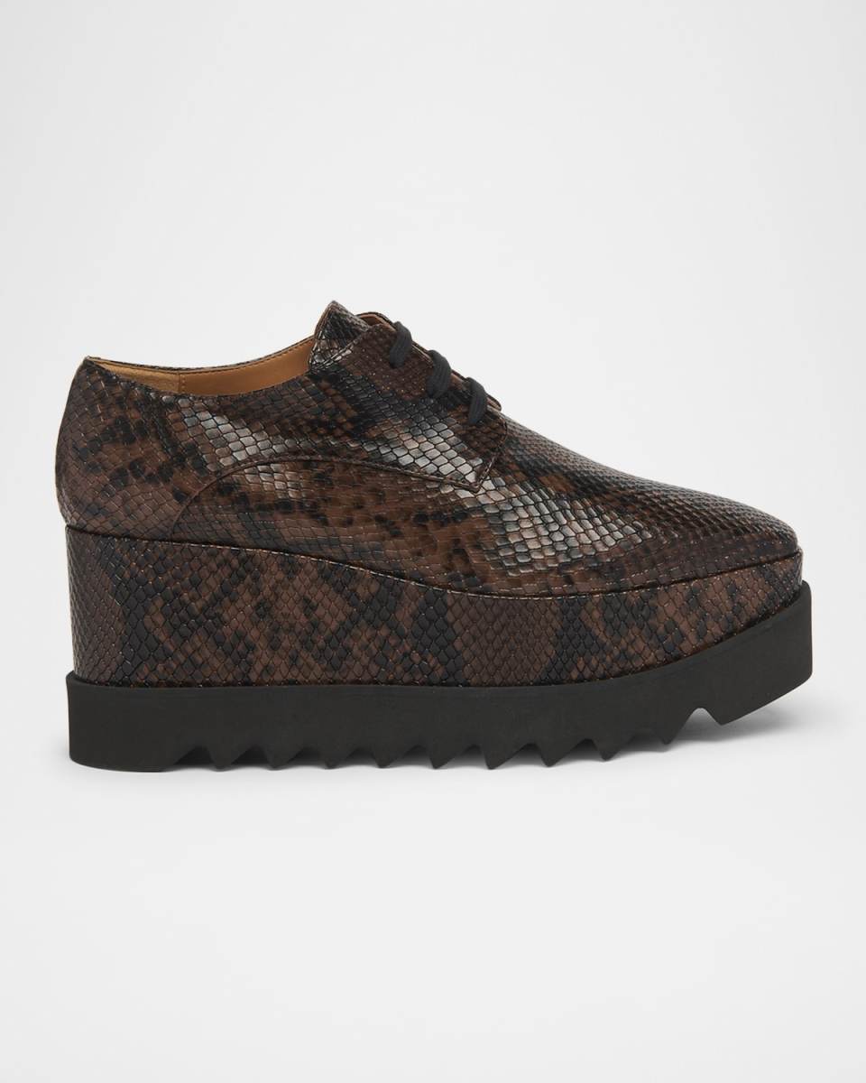 Elyse Snake Platform Loafers